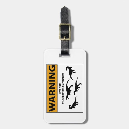 Blijf uit! Velociraptor Bagagelabel (Voorkant verticaal)