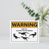 Blijf uit! Velociraptor Briefkaart (Staand voorkant)