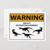 Blijf uit! Velociraptor Briefkaart (Voorkant / Achterkant)