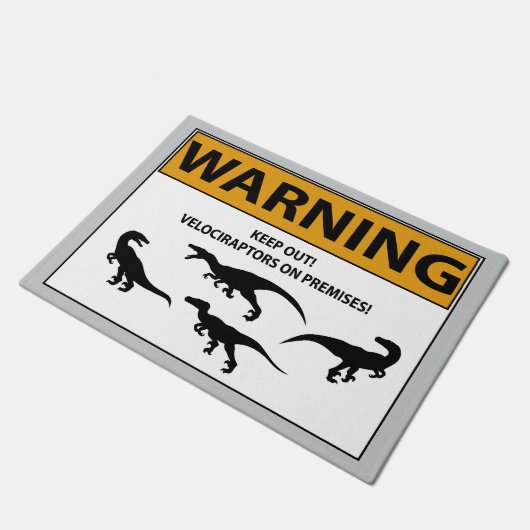 Blijf uit! Velociraptor Deurmat (Schuin)