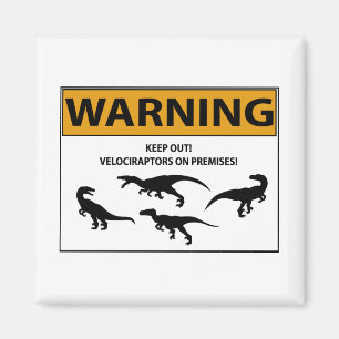 Blijf uit! Velociraptor Magneet