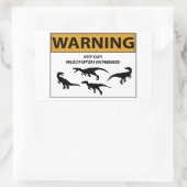 Blijf uit! Velociraptor Rechthoekige Sticker (Tas)