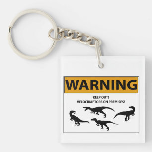 Blijf uit! Velociraptor Sleutelhanger