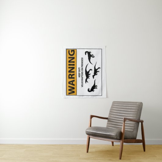 Blijf uit! Velociraptor Wandkleed (In situ)