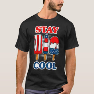 Blijf van Cool Icecream Amerikaanse vlag op 4 juli T-shirt