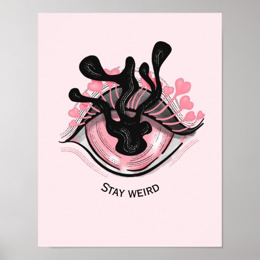 Blijf van een vreemde Gothic roze ogen Creepy Horr Poster (Voorkant)
