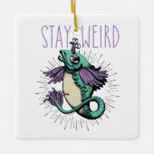 Blijf van een vreemde keramische Ornament (Voorkant)