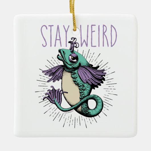 Blijf van een vreemde keramische Ornament (Voorkant)