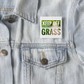 Blijf van gras af. vierkante button 5,1 cm (In situ)