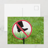 Blijf Van Het Gras Bord Briefkaart (Voorkant / Achterkant)