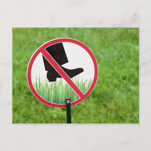 Blijf Van Het Gras Bord Briefkaart (Voorkant)