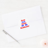 Blijf van mijn gezondheidszorg af! ronde sticker (Envelop)