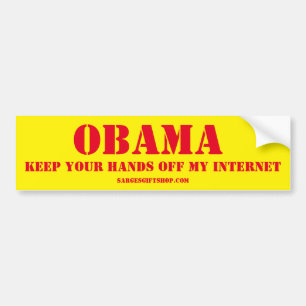 BLIJF VAN MIJN INTERNET OBAMA AF BUMPERSTICKER