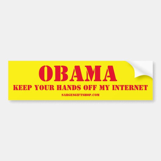 BLIJF VAN MIJN INTERNET OBAMA AF BUMPERSTICKER (Voorkant)