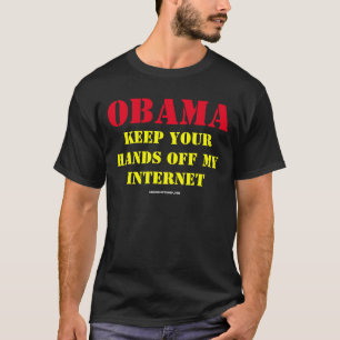 BLIJF VAN MIJN INTERNET OBAMA AF T-SHIRT