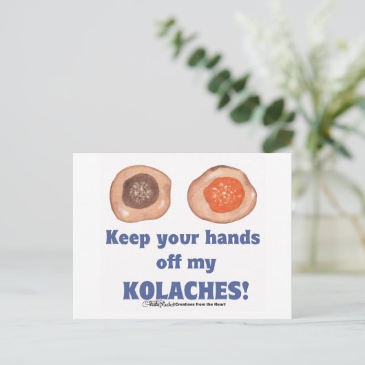 Blijf van mijn KOLACHES-kaart af! Briefkaart (Staand voorkant)