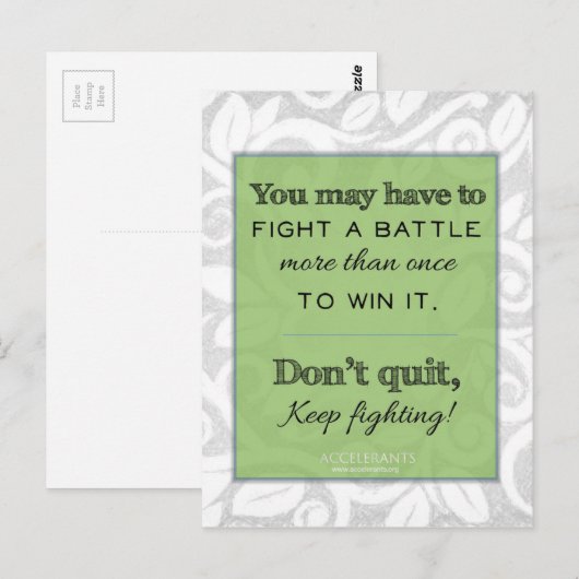 Blijf vechten! God is bij jou! Briefkaart (Voorkant / Achterkant)