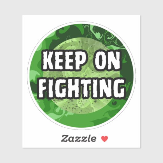 Blijf Vechten Groene Cirkel Sticker (Vel)