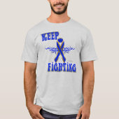 Blijf vechten tegen darmkanker Mannen T-shirt (Voorkant)