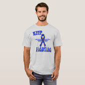 Blijf vechten tegen darmkanker Mannen T-shirt (Voorkant volledig)