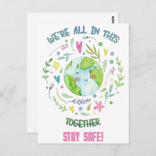 Blijf veilig. briefkaart (Voorkant / Achterkant)