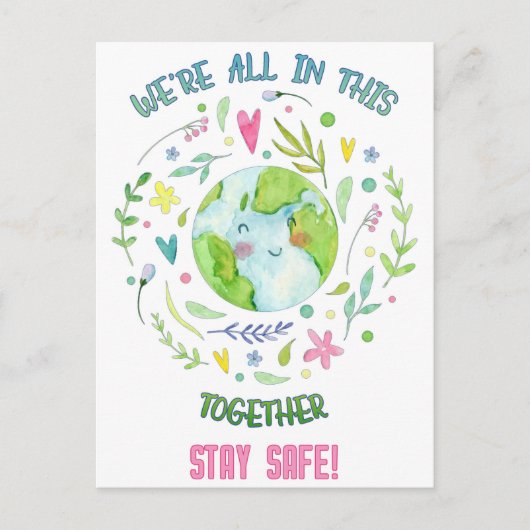 Blijf veilig. briefkaart (Voorkant)