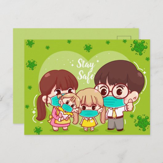 Blijf veilig briefkaart (Voorkant / Achterkant)