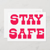 Blijf veilig. Corona-virus - Aanmoediging Briefkaart (Voorkant / Achterkant)