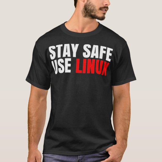 Blijf veilig gebruik Linu Funny Open Source T-shirt (Voorkant)
