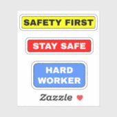 Blijf veilig Hardhat - eenvoudige harde werker Sticker (Vel)