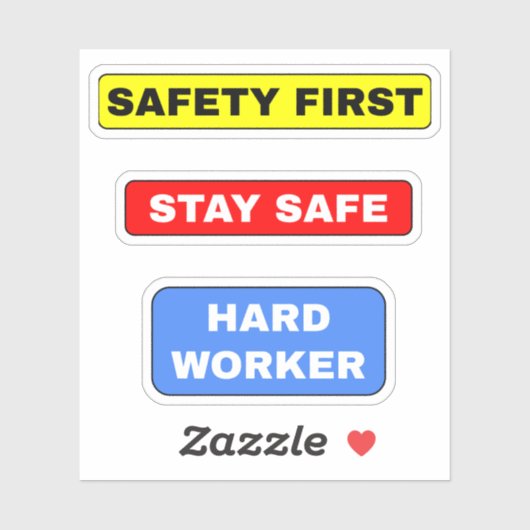 Blijf veilig Hardhat - eenvoudige harde werker Sticker (Vel)