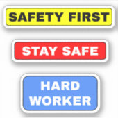 Blijf veilig Hardhat - eenvoudige harde werker Sticker (Voorkant)