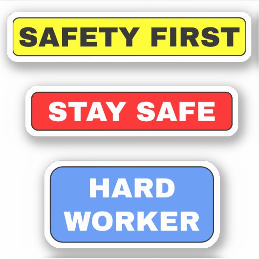 Blijf veilig Hardhat - eenvoudige harde werker Sticker (Voorkant)