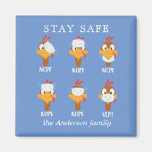 blijf veilig in het gezichtsmasker pandemisch mono magneet (Voorkant)