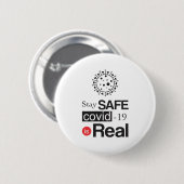 Blijf veilig met een omhuld-19 is echt ronde button 5,7 cm (Voorkant /achterkant)