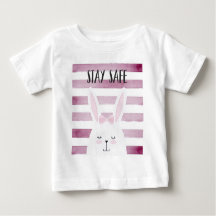 Blijf veilig Quote Funny Bunny in Roze Shades