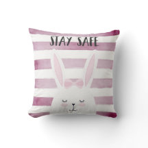 Blijf veilig Quote Funny Bunny in Roze Shades
