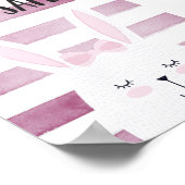 Blijf veilig Quote Funny Bunny in Roze Shades Poster (Hoek)