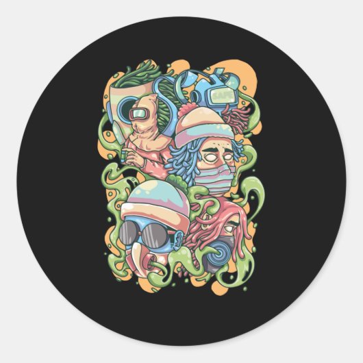 Blijf veilig ronde sticker (Voorkant)
