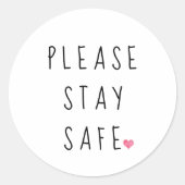 Blijf veilig ronde sticker (Voorkant)