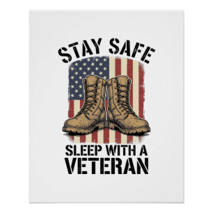 Blijf Veilig Slapen Met Een Veteranen Vintage Laar Perfect Poster