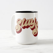 Blijf veilig tweekleurige koffiemok (Voorkant links)