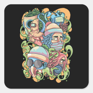 Blijf veilig vierkante sticker