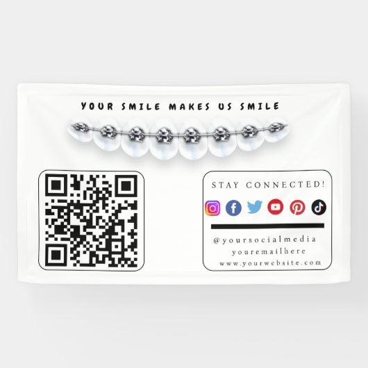 Blijf verbonden tandpromo sociale mediabanner spandoek (Horizontaal)
