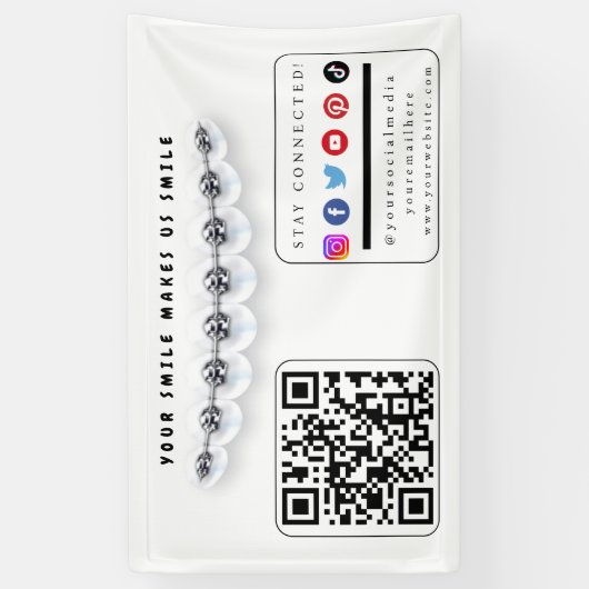 Blijf verbonden tandpromo sociale mediabanner spandoek (Verticaal)