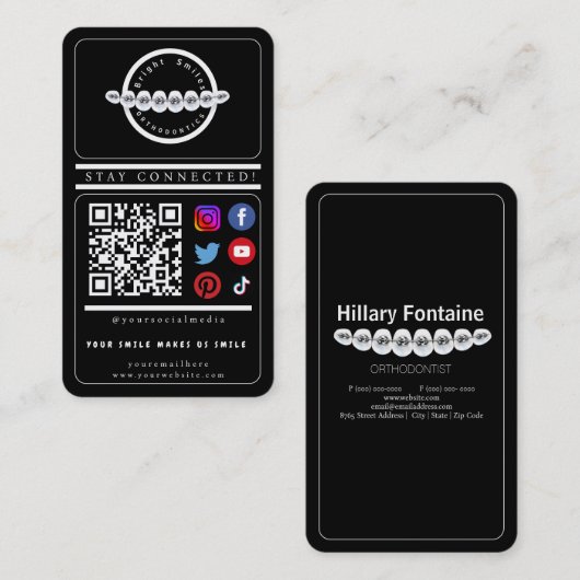 Blijf verbonden Visitekaartje voor sociale media (Voorkant / Achterkant)