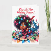 Blijf verlicht | Afrocentrische kerst Kaart (Voorkant)