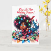 Blijf verlicht | Afrocentrische kerst Kaart (Gele Bloem)