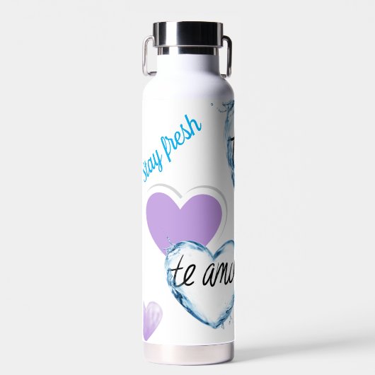 Blijf vers De Amo Waterfles – Romantisch Hart De (Voorkant)