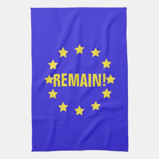 "Blijf!" Vlag/Brexit Tea Towel EU Theedoek (Verticaal)